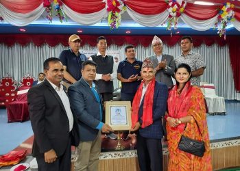 लेखनाथका चार संस्थाद्धारा उद्योग बाणिज्य संघका नवनिर्वाचित कार्यसमितिलाई सम्मान