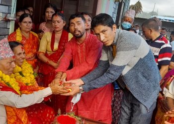 चौरासी पुजाका अवसरमा लेखनाथ पत्रकार मञ्चलाई सहयोग