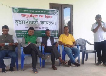 सामुदायिक बन दिवसको अवसरमा मैदिपाखो बनमा वृक्षारोपण