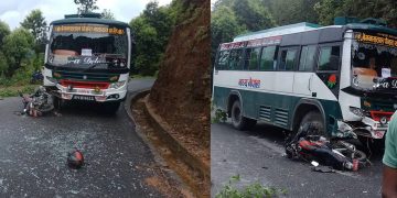 बस र मोटरसाइकल ठोकिँदा एकको मृत्यु, एक घाइते