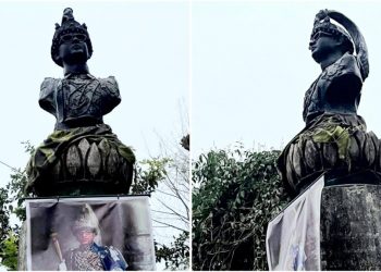 दमौलीमा फेरि ठडियो राजा महेन्द्रको शालिक